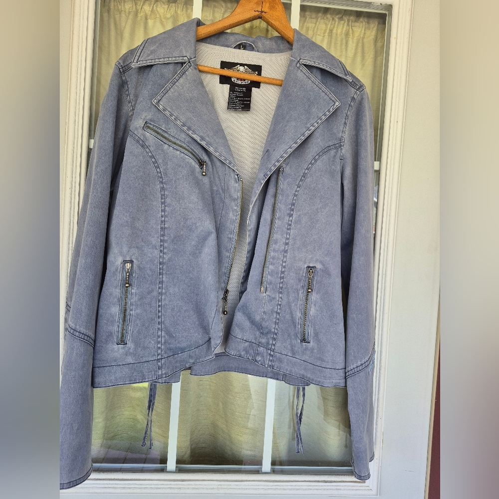 Harley-Davidson Blue Bomber Jacket with Relaxed Fit